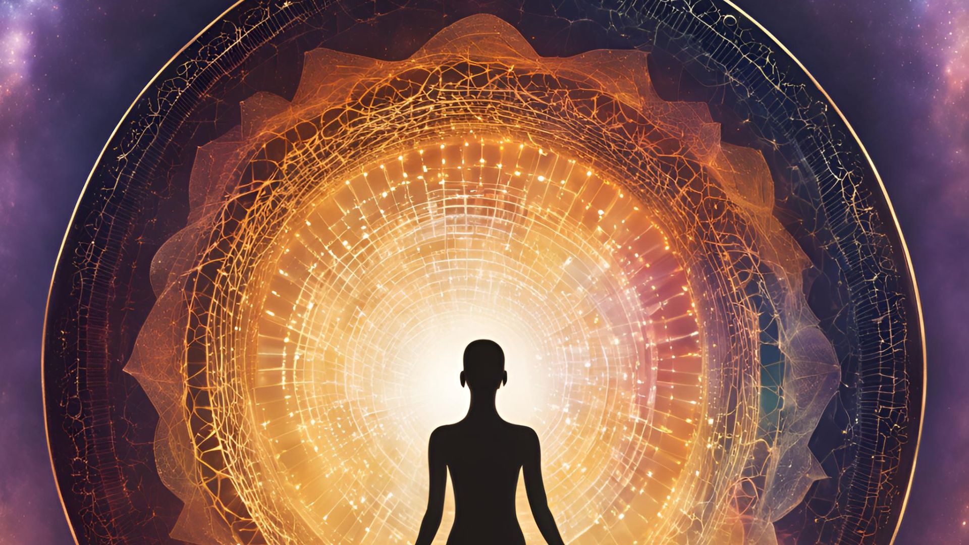 Silhouette of a dark figure, surrounded by bright light, symbolizing transformation and shadow work.